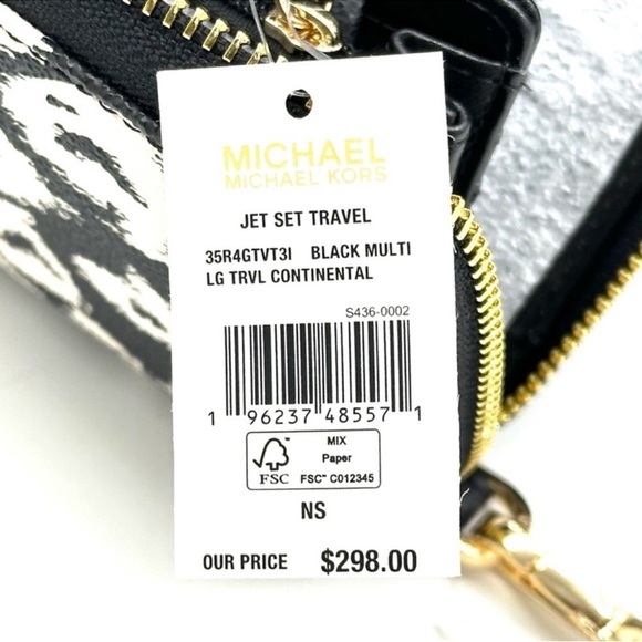 Michael Kors Large Charlotte Tote Bag & Large Continental Wallet Wristlet Black - Picture 14 of 15